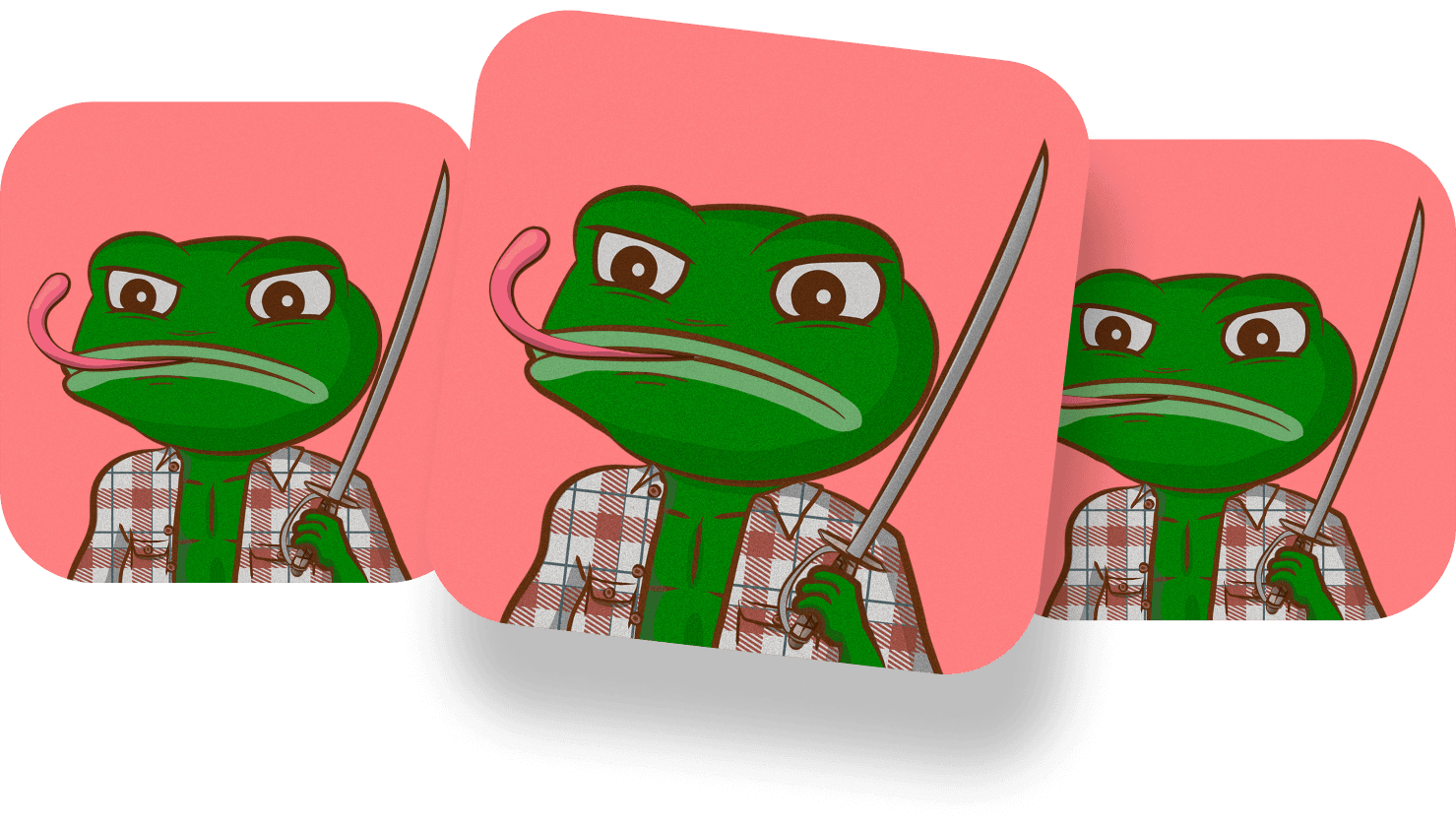 Three Frogs in a row